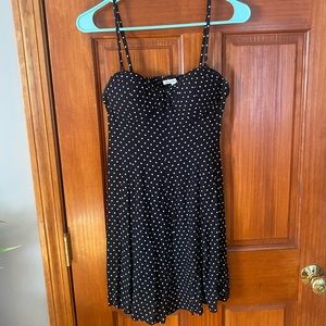 American eagle black and white polka dot dress